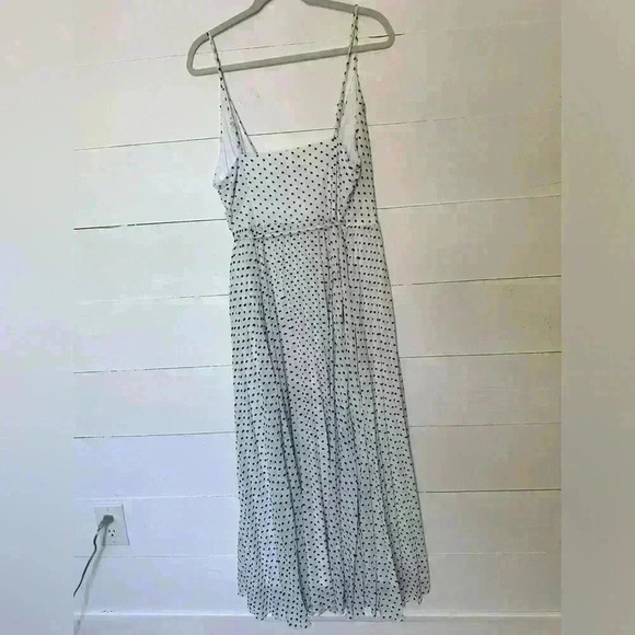 Express White With Black Swiss Polka Dot Wrap Front Maxi Dress Size L - Picture 7 of 10